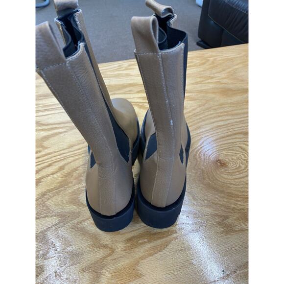 Paloma Barcelo Platform Chelsea Boots Women's 38 Brown Leather Round Toe S72 - Picture 3 of 7